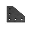 Aluminium L Bracket 5 hole to suit 2020 and 2040 profile Black finish