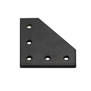 Aluminium L Bracket 5 hole to suit 2020 and 2040 profile Black finish
