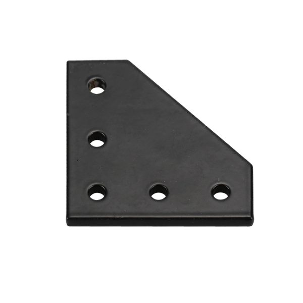 Aluminium L Bracket 5 hole to suit 2020 and 2040 profile Black finish